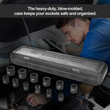Aain 12-Piece 3/8 Inch Drive Shallow Impact Socket Set, Cr-V Steel, 6-Point | SAE 5/16" To 1"