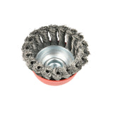 Aain 4PC 3" Knotted Cup Brush, 5/8"-11 for Grinders, 12,500 RPM, Heavy-Duty Metal Conditioning, 0.020" Carbon Steel Rust Removal