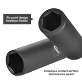 Aain 15-Piece 1/2 INCH Drive Deep Impact Socket Set, Cr-V Steel, 6-Point | Metric 10mm To 24mm