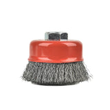 Aain 4PCS 3 Inch Carbon Steel Crimped Wire Wheel Cup Brush Set for Grinders, Coarse Crimped with 5/8-Inch-11 Threaded Arbor, Max RPM 12,500, Light-Duty Conditioning for Metal, Rust Removal, Abrasives