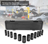 Aain 12-Piece 3/8 Inch Drive Deep Impact Socket Set, Cr-V Steel, 6-Point | SAE 5/16" To 1"