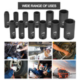 Aain 12-Piece 3/8 Inch Drive Deep Impact Socket Set, Cr-V Steel, 6-Point | SAE 5/16" To 1"