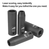 Aain 15-Piece 1/2 INCH Drive Deep Impact Socket Set, Cr-V Steel, 6-Point | Metric 10mm To 24mm