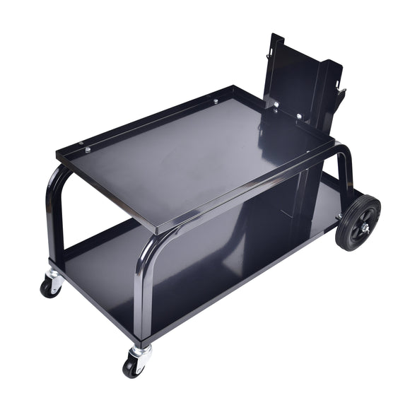 AAIN Two Tier Universal MIG Welding Cart with Wheels and Tank Storage, Heavy Duty Rolling Workshop Organizer Welding Cart for TIG MIG Welder and Plasma Cutter, 110Lbs Capacity
