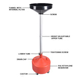 Aain 8 Gallon Portable Upright Oil Drain | Easily Recycle Automotive Waste Fluids | Adjustable Funnel Height | Use with Car Lifts | 16.5 Inch Funnel w/Built-in Strainer | Industrial Fluid Drain Tank