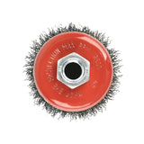 Aain 4PCS 3 Inch Carbon Steel Crimped Wire Wheel Cup Brush Set for Grinders, Coarse Crimped with 5/8-Inch-11 Threaded Arbor, Max RPM 12,500, Light-Duty Conditioning for Metal, Rust Removal, Abrasives