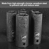 Aain 15-Piece 1/2 INCH Drive Deep Impact Socket Set, Cr-V Steel, 6-Point | Metric 10mm To 24mm