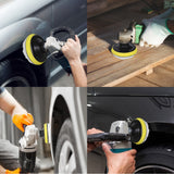 6 Pcs 3 Inch Wool Polishing Buffing Pad Polishing Buffing Wheel for Drill Buffer Attachment with M14 Drill Adapter AA067
