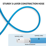 AAIN 1/4 in x 25 ft Rubber Air Hose with Universial Connector, Lightweight, Kink Resistant, Flexible, All-Weather Air Tool Hoses 300 PSI Air Compressor Hose for Roofing and Furniture Jobs,BLUE