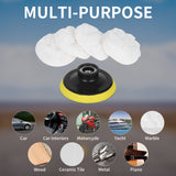 6 Pcs 3 Inch Wool Polishing Buffing Pad Polishing Buffing Wheel for Drill Buffer Attachment with M14 Drill Adapter AA067