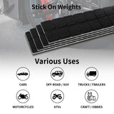 Aain (288PCS) 1/4 oz. 0.25 oz. Adhesive Stick on Wheel Weights,36 Strip Box, Black, Low Profile, EasyPeel Type for Cars, Trucks, SUVs, Motorcycles