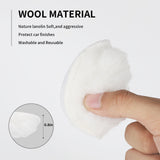 6 Pcs 3 Inch Wool Polishing Buffing Pad Polishing Buffing Wheel for Drill Buffer Attachment with M14 Drill Adapter AA067