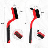 AAIN 6-Pack Wire Brush Set Nylon/Brass/Stainless Steel Bristles with Curved Handle Grip Scratch Brushes for Deep Cleaning and Rust Removing Small Cleaning Brushes - 7 Inches (Red)
