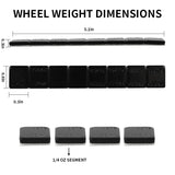 Aain (288PCS) 1/4 oz. 0.25 oz. Adhesive Stick on Wheel Weights,36 Strip Box, Black, Low Profile, EasyPeel Type for Cars, Trucks, SUVs, Motorcycles