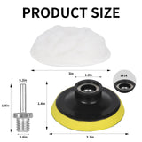 6 Pcs 3 Inch Wool Polishing Buffing Pad Polishing Buffing Wheel for Drill Buffer Attachment with M14 Drill Adapter AA067