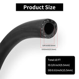 Aain 3/8" Fuel line, rubber tubing for fuel and water, durable NBR construction, wide application for boats, cars, lawnmowers; includes fuel line clamp, ensuring smooth fuel delivery (3/8"10FT)
