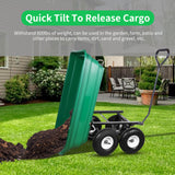 Aain Heavy Duty 600 lbs Capacity 4 Cubic Feet Steel Construction Garden Wheelbarrow,Dual-Wheel Garden Cart for Various Outdoor Tasks
