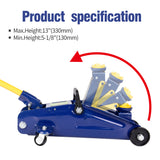 Heavy Duty 2-Ton Hydraulic Low Profile Floor Jack - 4000 lb Capacity, 5-1/8" to 13" Lift Range, Car Service Trolley Jack for Auto Repair (Blue )