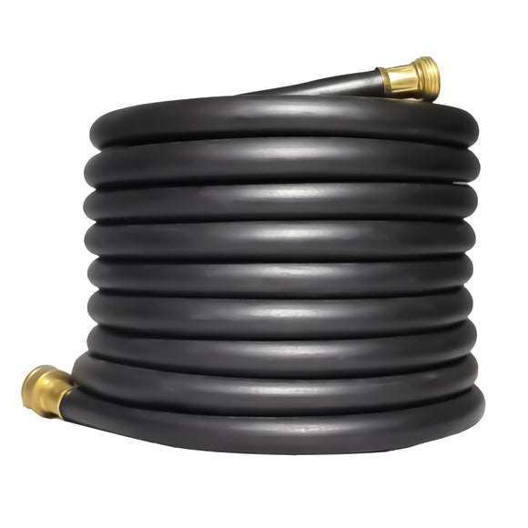 Aain 100FT 5/8 Heavy Duty Flexible Durable Rubber Garden Hose with Brass Fittings Kink Free Leakproof for Gardening Agriculture Car Washing Black