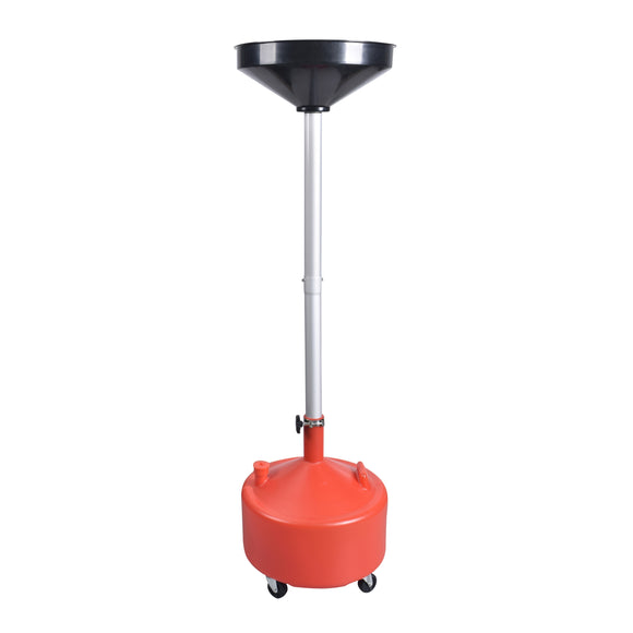 Aain 8 Gallon Portable Upright Oil Drain | Easily Recycle Automotive Waste Fluids | Adjustable Funnel Height | Use with Car Lifts | 16.5 Inch Funnel w/Built-in Strainer | Industrial Fluid Drain Tank