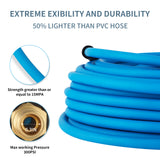 AAIN 1/4 in. x 50 ft. Pneumatic Hybrid Air Hose, 300 PSI All-Weather Rubber Air Tool Hose with Solid Brass Industrial Connector, Lightweight, Anti-Kink, Flexible Air Compressor Hose