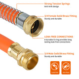 AAIN Garden Hose 5/8 in. x 50 ft, Heavy Duty Hybrid Garden Lead-Free Water Hose with 3/4in Male & Female Solid Brass Fittings, 150 PSI, Kink Resistant, All-Weather Flexible Rubber Hose for Backyard