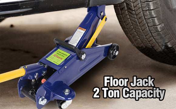 Heavy Duty 2-Ton Hydraulic Low Profile Floor Jack - 4000 lb Capacity, 5-1/8