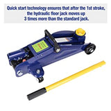 Heavy Duty 2-Ton Hydraulic Low Profile Floor Jack - 4000 lb Capacity, 5-1/8" to 13" Lift Range, Car Service Trolley Jack for Auto Repair (Blue )