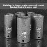 Aain 12-Piece 3/8 Inch Drive Deep Impact Socket Set, Cr-V Steel, 6-Point | SAE 5/16" To 1"