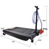 Aain 17 Gallon Oil Drain Pan Caddy, Low Profile Portable Waste Oil Change Pan for Truck, Car, with 8 Feet Evacuation Hose