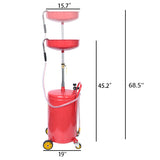 Aain 20-Gallon Air Operated Waste Oil Drain Tank with Wheels, Portable Industrial Fluid Drainage System - Adjustable Funnel Height for Auto Shops, Farm Equipment & Garage Use (Red)