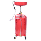 Aain 20-Gallon Air Operated Waste Oil Drain Tank with Wheels, Portable Industrial Fluid Drainage System - Adjustable Funnel Height for Auto Shops, Farm Equipment & Garage Use (Red)