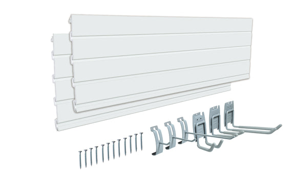 Aain Heavy Duty PVC 48 inch Slat Wall Panel,Track Wall Organizer Storage System For Garage with 6 Pieces Hooks for Tools and Sports Storage, 2 Pack
