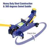 Heavy Duty 2-Ton Hydraulic Low Profile Floor Jack - 4000 lb Capacity, 5-1/8" to 13" Lift Range, Car Service Trolley Jack for Auto Repair (Blue )