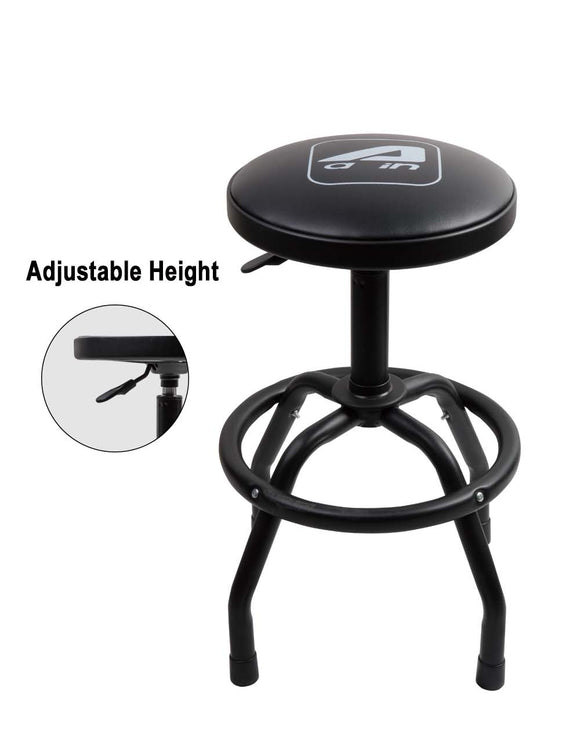 Aain 250-Pound Adjustable Height Bar Stool, Pneumatic Swivel Bar Stool, 360 Degree Swivel, Heavy Duty Steel Frame Stool Perfect for Home, Bar, Garage and Shop, Black