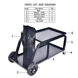 AAIN Two Tier Universal MIG Welding Cart with Wheels and Tank Storage, Heavy Duty Rolling Workshop Organizer Welding Cart for TIG MIG Welder and Plasma Cutter, 110Lbs Capacity
