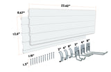 Aain Heavy Duty PVC 48 inch Slat Wall Panel,Track Wall Organizer Storage System For Garage with 6 Pieces Hooks for Tools and Sports Storage, 2 Pack