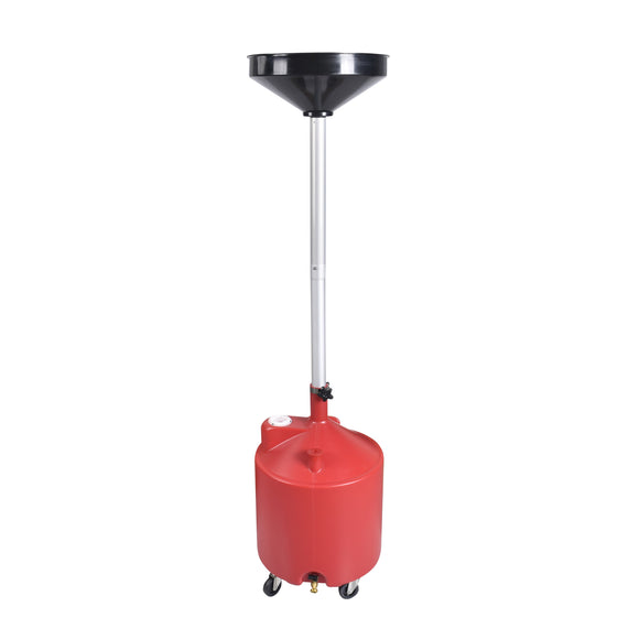 Aain Portable Waste Oil Drain Tank 18 Gallon with Steel Waste Oil Container, Adjustable Funnel Height, Oil Changing, Oil Dolly for Car Fluid Fuel Transfer Drainage
