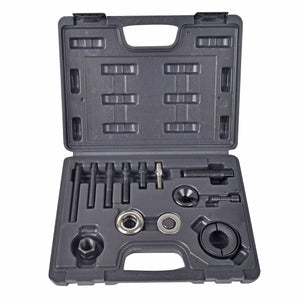 Aain 14 PCS Power Steering Line Disconnect Pulley Puller Removal and Installer Tool Kit, AC Automotive Remover Set for Water Vacuum Pump and alternator pulleys for GM/FORD/CHRYSLER, Black