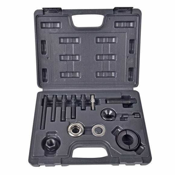 Aain 14 PCS Power Steering Line Disconnect Pulley Puller Removal and Installer Tool Kit, AC Automotive Remover Set for Water Vacuum Pump and alternator pulleys for GM/FORD/CHRYSLER, Black