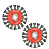 Aain 10 Pack Steel Wire Wheel Brush,Knotted Wire Brush 4 inch for Cleaning Rust, Stripping and Abrasive, for Drill Attachment