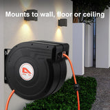 Aain heavy duty hose garden hose reels for outside with 66ft auto rewind water hose, adjustable length, wall-mounted 180° rotation garden hose reel - fairy garden accessories