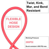 Aain 3/8"50ft Hybrid Air Compressor Hose with Bend Restrictors, All-Weather Flexibility, Kink-Resistant Design, MNPT Brass Fittings, for Air Tools, Pneumatic Systems, Automotive & Industrial Use