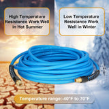 AAIN 1/4"100ft*PU Hybrid Air Compressor Hose with Bend Restrictors, All-Weather Flexibility, Kink-Resistant Design, MNPT Brass Fittings, for Air Tools, Pneumatic Systems, Automotive & Industrial Use