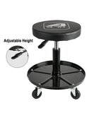 AAIN Heavy Duty Rolling Pneumatic Creeper Garage/Shop Seat, Padded Adjustable Mechanic Stool with Tool Tray Storage for Garage, Workshop, 300lbs