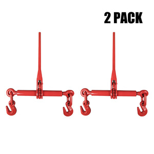 Eisen Heavy Duty Ratchet Lever Chain Load Binder - 1/2 Inch x 5/8 Inch Load Binders w/Grab Hooks 13,000 Pounds Working Load Limit for Tractor and Chains, 2 Pack