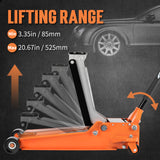 Aain 4 Ton Hydraulic Garage Floor Jack - Heavy Duty Low Profile Car Lift with Dual Piston Pump, 3" to 20" Lifting Range, and Built-in Safety Valve for Overload Protection