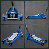 Aain 4 Ton (8,000 lb) Hydraulic Low Profile Floor Jack with Dual Piston Quick Lift Pump, Built-in Safety Valve, Heavy-Duty Service Jack for Cars, Trucks, and SUVs, Blue