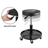AAIN Heavy Duty Rolling Pneumatic Creeper Garage/Shop Seat, Padded Adjustable Mechanic Stool with Tool Tray Storage for Garage, Workshop, 300lbs