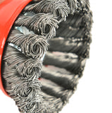 Aain 4PC 3" Knotted Cup Brush, 5/8"-11 for Grinders, 12,500 RPM, Heavy-Duty Metal Conditioning, 0.020" Carbon Steel Rust Removal